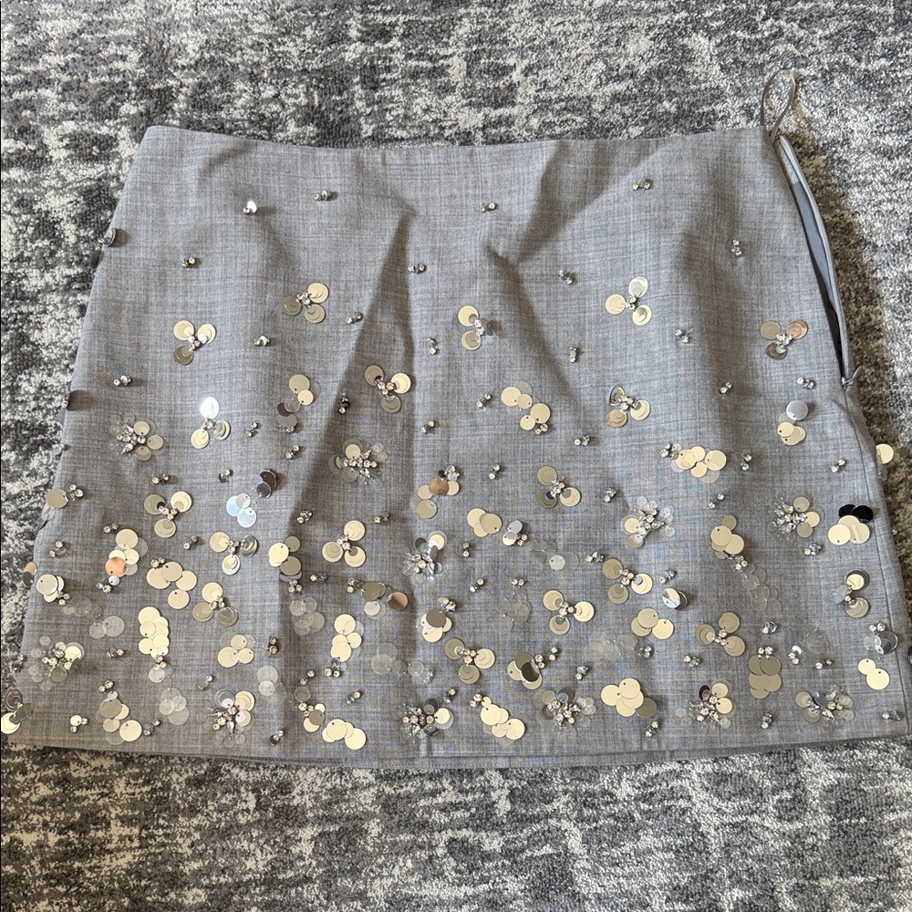 Simkhai Gray Sequin Women's Skirt